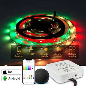 DC5V 9W IP20 IP65 SK6812 Dimmable Smart RGB LED Strip Lights